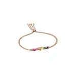 Suzanne Kalan Amalfi Burst Rainbow Bar Pulley Bracelet in 14K Rose Gold | Fine Bracelets | Coveti