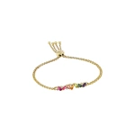 Suzanne Kalan Amalfi Burst Rainbow Bar Pulley Bracelet in 14K Yellow Gold | Fine Bracelets | Coveti