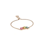 Suzanne Kalan Amalfi Burst Rainbow Stacker Pulley Bracelet in 14K Rose Gold | Fine Bracelets | Coveti