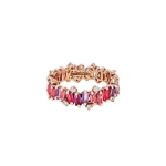 Suzanne Kalan Amalfi Burst Red Mix Eternity Band in 14K Rose Gold | Fine Rings | Coveti