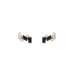 Suzanne Kalan Amalfi Burst Studs in 14K Yellow Gold, Black Ombre | Fine Earrings | Coveti