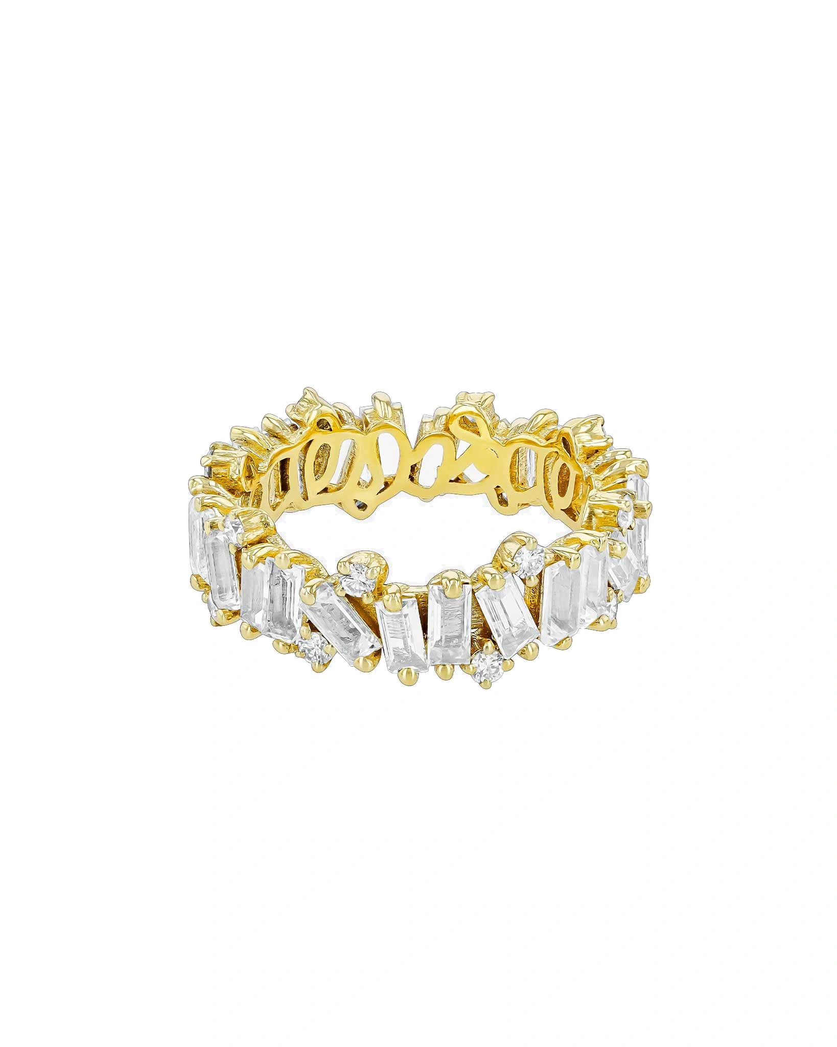 Suzanne Kalan Amalfi Burst White Topaz Eternity Band in 14K Rose Gold Suzanne Kalan Amalfi Burst White Topaz Eternity Band in 14K Rose Gold | Fine Rings | Coveti