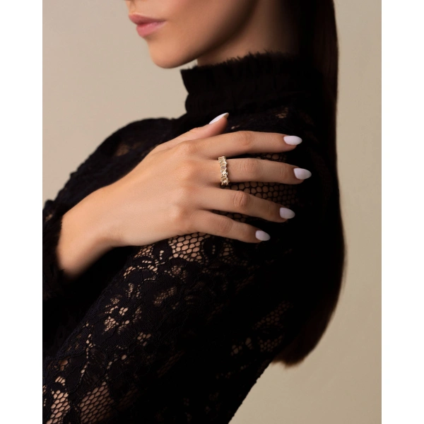 Suzanne Kalan Amalfi Burst White Topaz Eternity Band in 14K White Gold | Fine Rings | Coveti