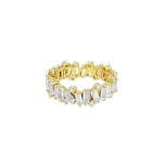 Suzanne Kalan Amalfi Burst White Topaz Eternity Band in 14K White Gold | Fine Rings | Coveti