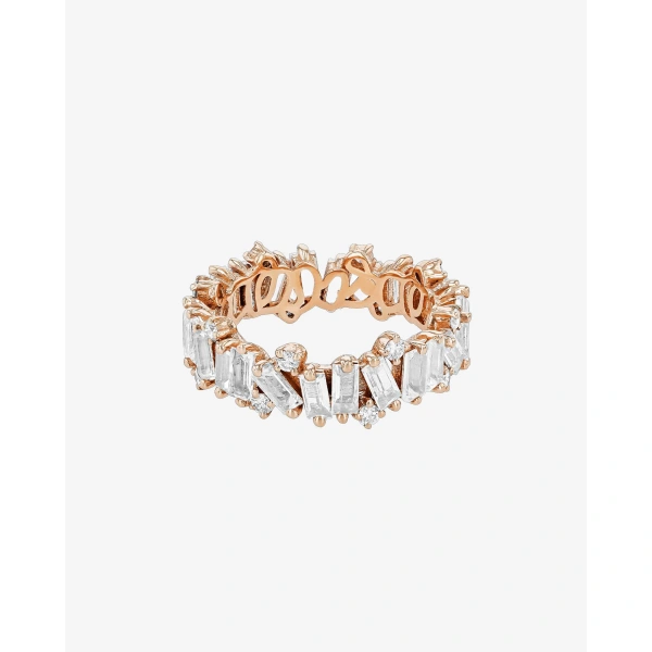 Suzanne Kalan Amalfi Burst White Topaz Eternity Band in 14K White Gold | Fine Rings | Coveti