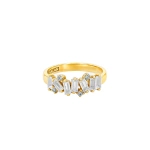 Suzanne Kalan Amalfi Burst White Topaz Half Band in 14K Yellow Gold | Fine Rings | Coveti