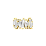 Suzanne Kalan Amalfi Burst White Topaz Mix Stacker Half Band in 14K Yellow Gold | Fine Rings | Coveti