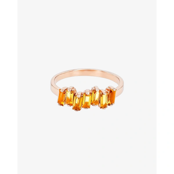 Suzanne Kalan Amalfi Citrine Half Band in 14K Yellow Gold | Fine Rings | Coveti