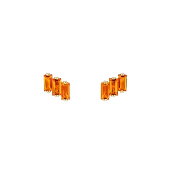 Suzanne Kalan Amalfi Citrine Studs in 14K Rose Gold | Fine Earrings | Coveti