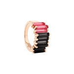 Suzanne Kalan Amalfi Dark Red Ombre Stacker Half Band in 14K Rose Gold | Fine Rings | Coveti