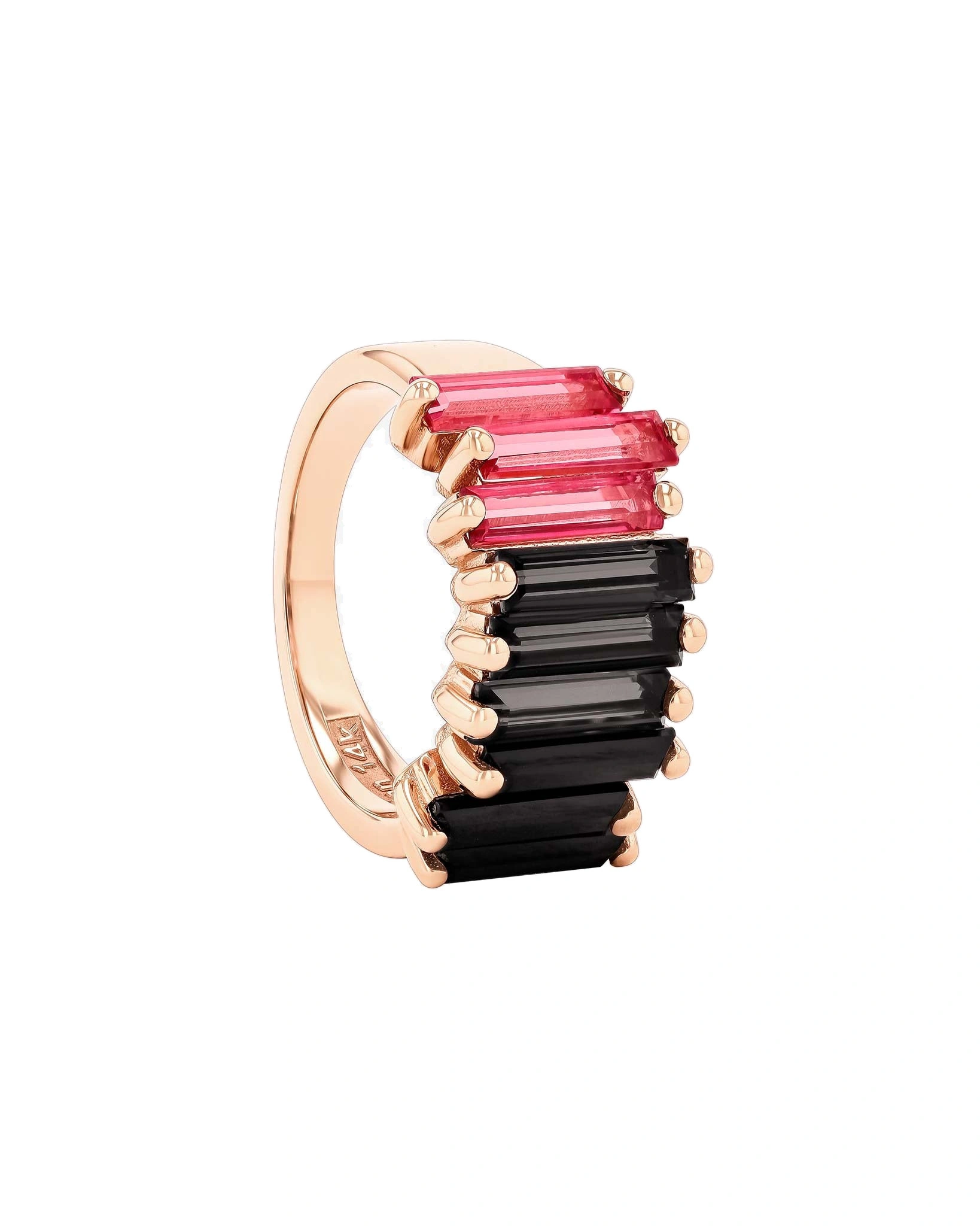 Suzanne Kalan Amalfi Dark Red Ombre Stacker Half Band in 14K Rose Gold Suzanne Kalan Amalfi Dark Red Ombre Stacker Half Band in 14K Rose Gold | Fine Rings | Coveti