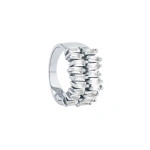 Suzanne Kalan Amalfi Double Row Half Band in 14K White Gold, White Topaz | Fine Rings | Coveti