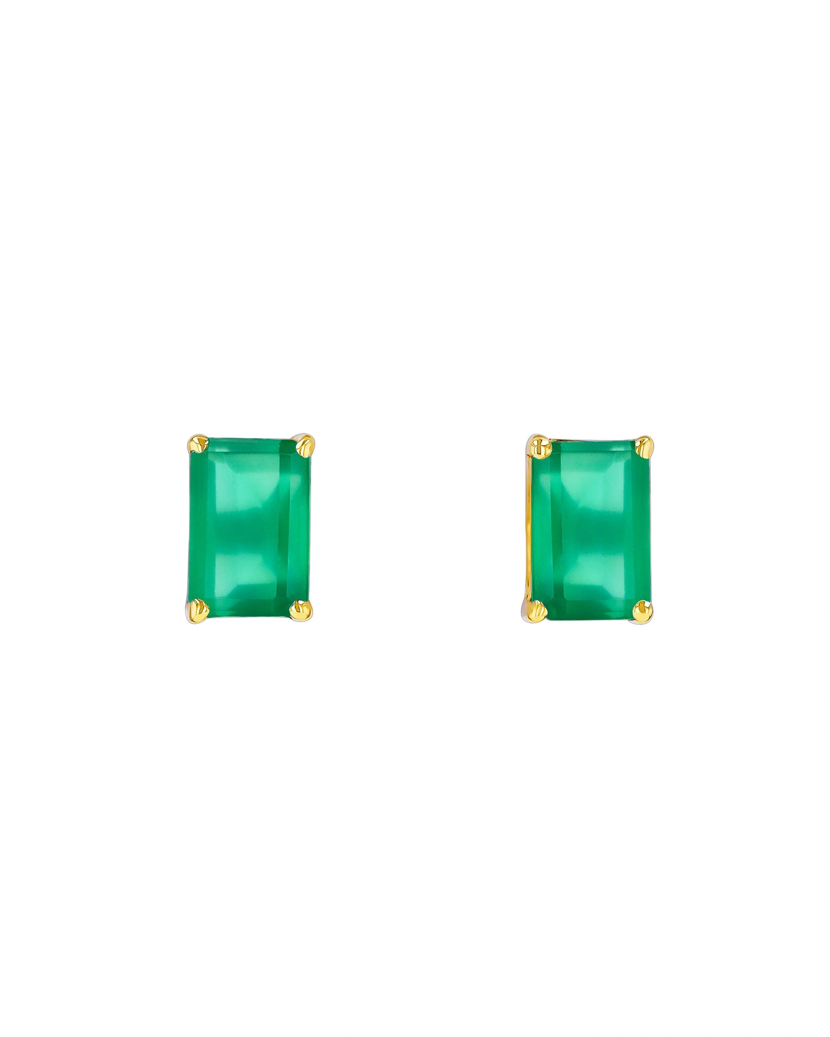 Suzanne Kalan Amalfi Emerald Cut Green Onyx Studs in 14K Yellow Gold Suzanne Kalan Amalfi Emerald Cut Green Onyx Studs in 14K Yellow Gold | Fine Earrings | Coveti