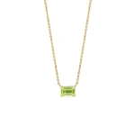 Suzanne Kalan Amalfi Emerald Cut Pendant in 14K Yellow Gold, Peridot | Fine Necklaces | Coveti