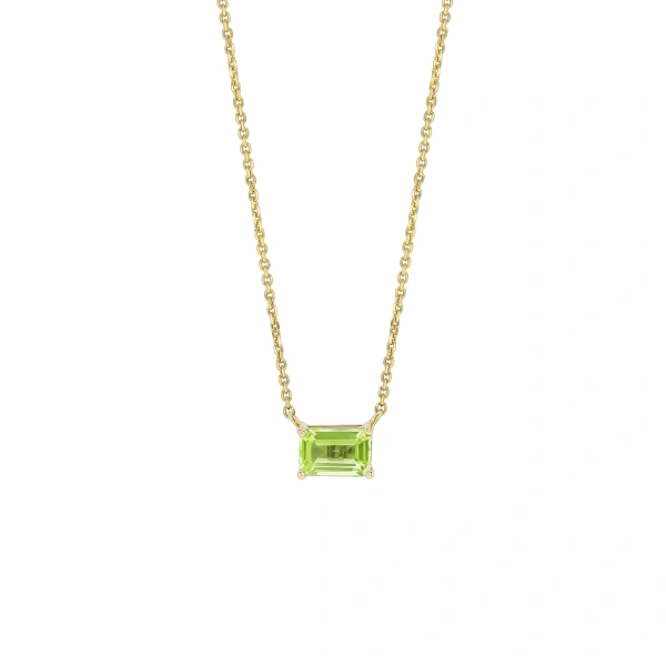Suzanne Kalan Amalfi Emerald Cut Peridot Pendant in 14K Yellow Gold | Fine Necklaces | Coveti