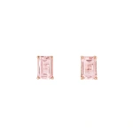 Suzanne Kalan Amalfi Emerald Cut Studs in 14K Rose Gold, Morganite Topaz | Fine Earrings | Coveti