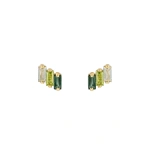 Suzanne Kalan Amalfi Green Ombre Studs in 14K Yellow Gold | Fine Earrings | Coveti