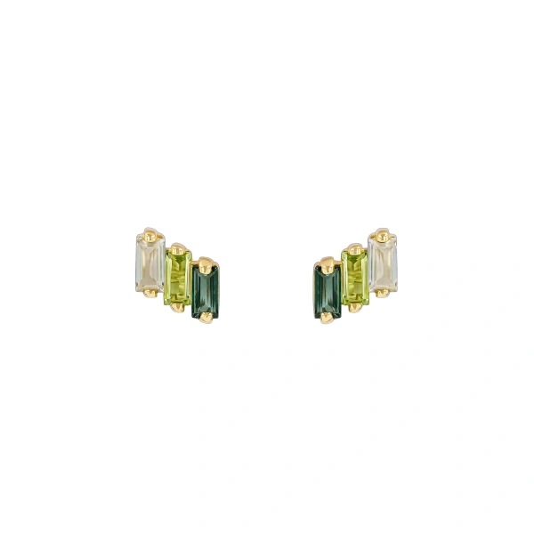Amalfi Green Ombre Studs in 14K Yellow Gold