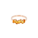 Suzanne Kalan Amalfi Half Band in 14K Rose Gold, Citrine | Fine Rings | Coveti