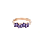 Suzanne Kalan Amalfi Half Band in 14K Rose Gold, Iolite | Fine Rings | Coveti
