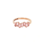 Suzanne Kalan Amalfi Half Band in 14K Rose Gold, Morganite Topaz | Fine Rings | Coveti