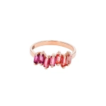Suzanne Kalan Amalfi Half Band in 14K Rose Gold, Red Ombre | Fine Rings | Coveti