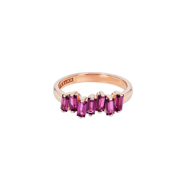 Amalfi Half Band in 14K Rose Gold, Rhodolite