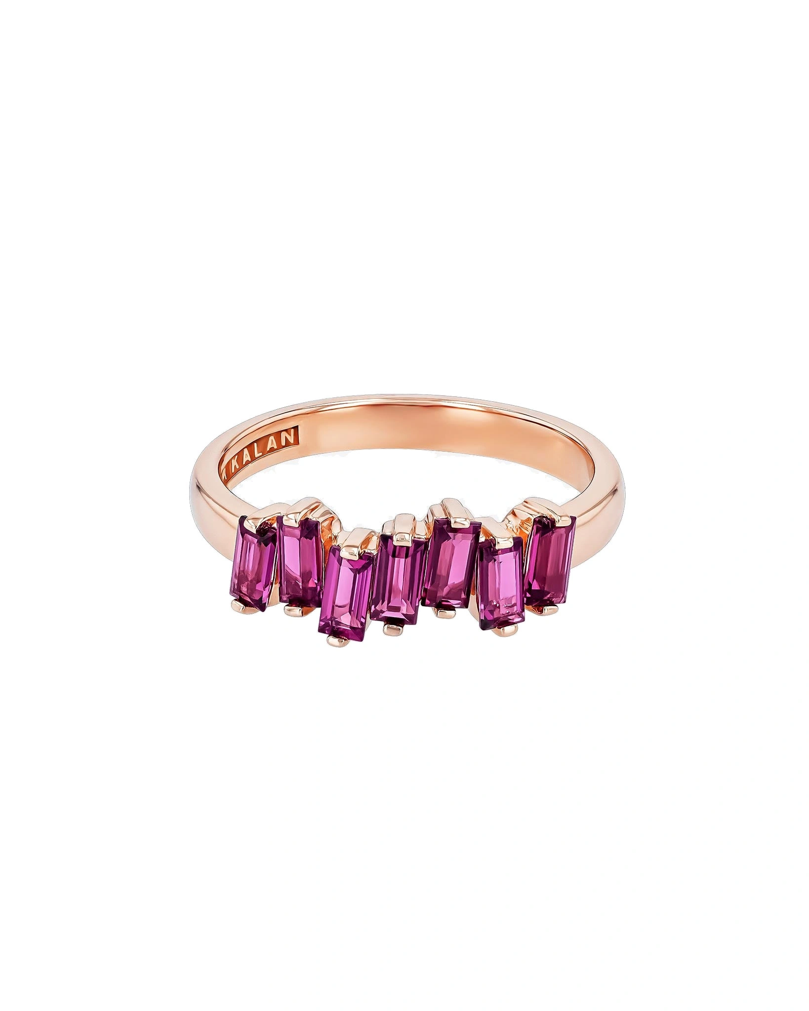 Suzanne Kalan Amalfi Half Band in 14K Rose Gold, Rhodolite Suzanne Kalan Amalfi Half Band in 14K Rose Gold, Rhodolite | Fine Rings | Coveti