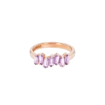 Suzanne Kalan Amalfi Half Band in 14K Rose Gold, Rose De France | Fine Rings | Coveti