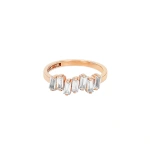 Suzanne Kalan Amalfi Half Band in 14K Rose Gold, White Topaz | Fine Rings | Coveti