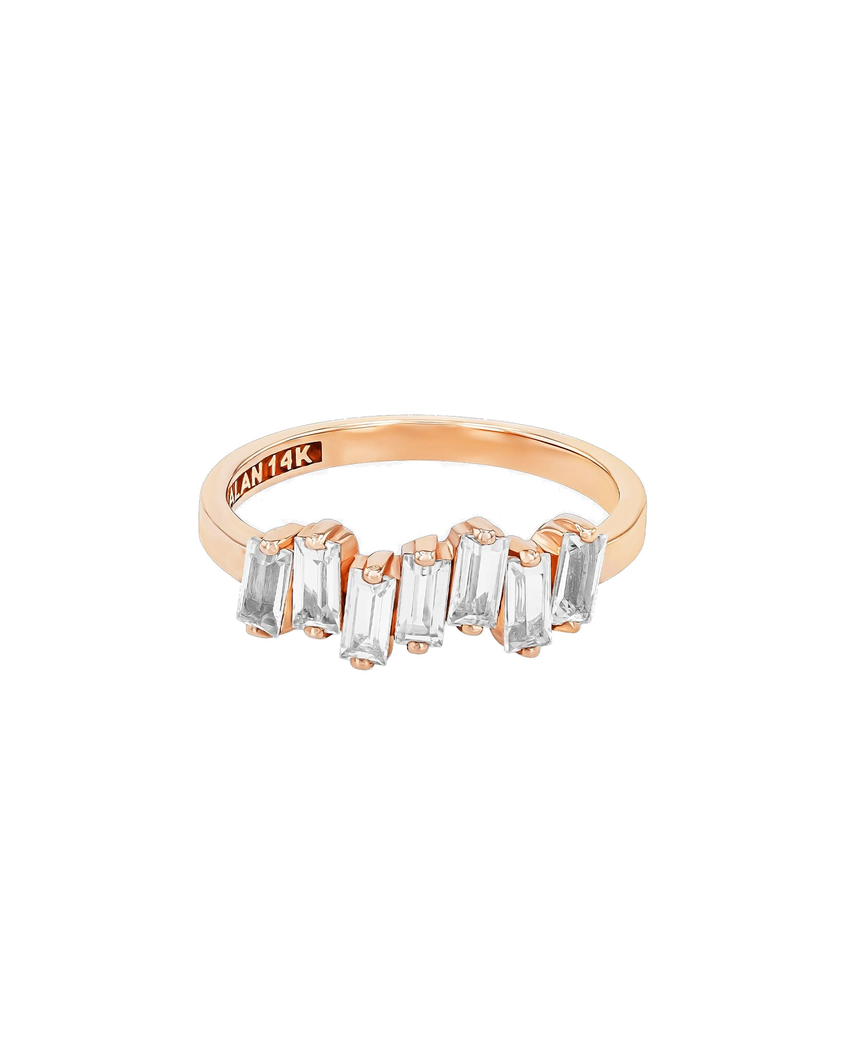 Suzanne Kalan Amalfi Half Band in 14K Rose Gold, White Topaz Suzanne Kalan Amalfi Half Band in 14K Rose Gold, White Topaz | Fine Rings | Coveti