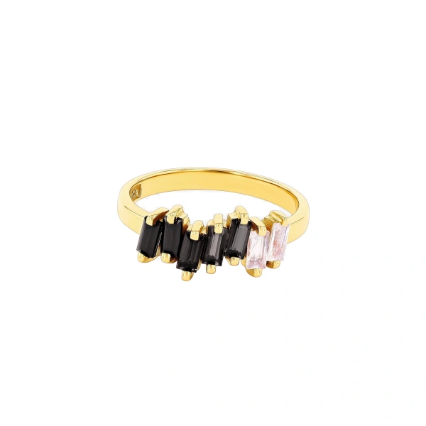 Amalfi Half Band in 14K Yellow Gold, Black Ombre