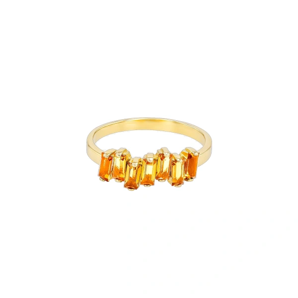 Suzanne Kalan Amalfi Half Band in 14K Yellow Gold, Citrine | Fine Rings | Coveti