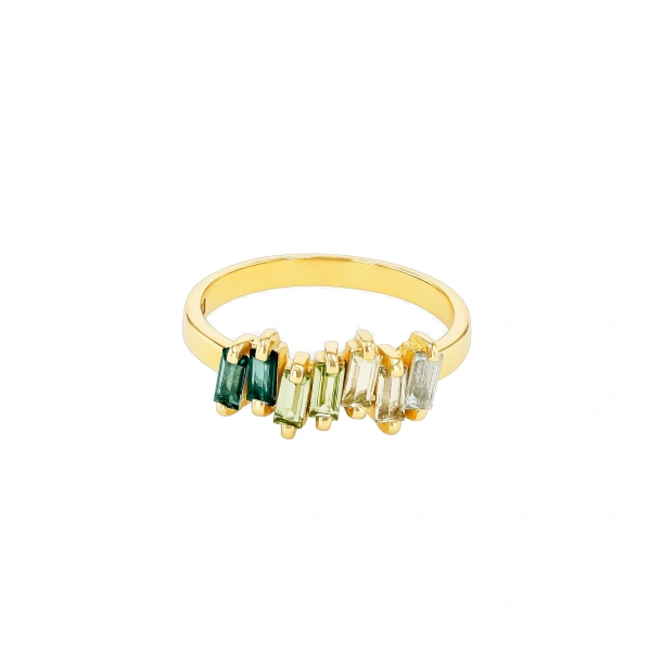 Amalfi Half Band in 14K Yellow Gold, Green Ombre