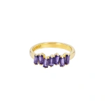 Suzanne Kalan Amalfi Half Band in 14K Yellow Gold, Iolite | Fine Rings | Coveti