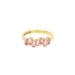 Suzanne Kalan Amalfi Half Band in 14K Yellow Gold, Morganite Topaz | Fine Rings | Coveti