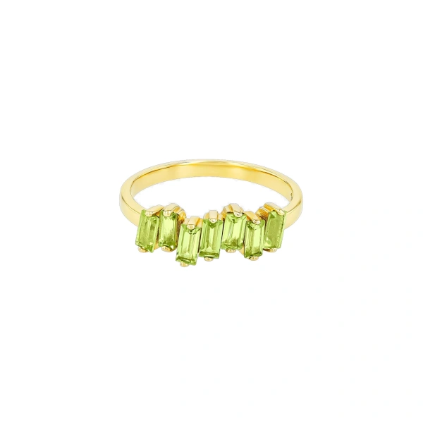 Suzanne Kalan Amalfi Half Band in 14K Yellow Gold, Peridot | Fine Rings | Coveti