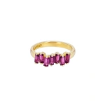 Suzanne Kalan Amalfi Half Band in 14K Yellow Gold, Rhodolite | Fine Rings | Coveti