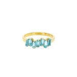 Suzanne Kalan Amalfi Half Band in 14K Yellow Gold, Swiss Blue Topaz | Fine Rings | Coveti