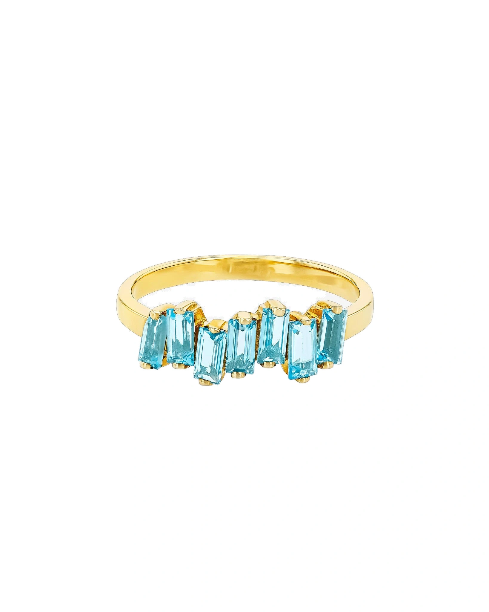 Suzanne Kalan Amalfi Half Band in 14K Yellow Gold, Swiss Blue Topaz Suzanne Kalan Amalfi Half Band in 14K Yellow Gold, Swiss Blue Topaz | Fine Rings | Coveti