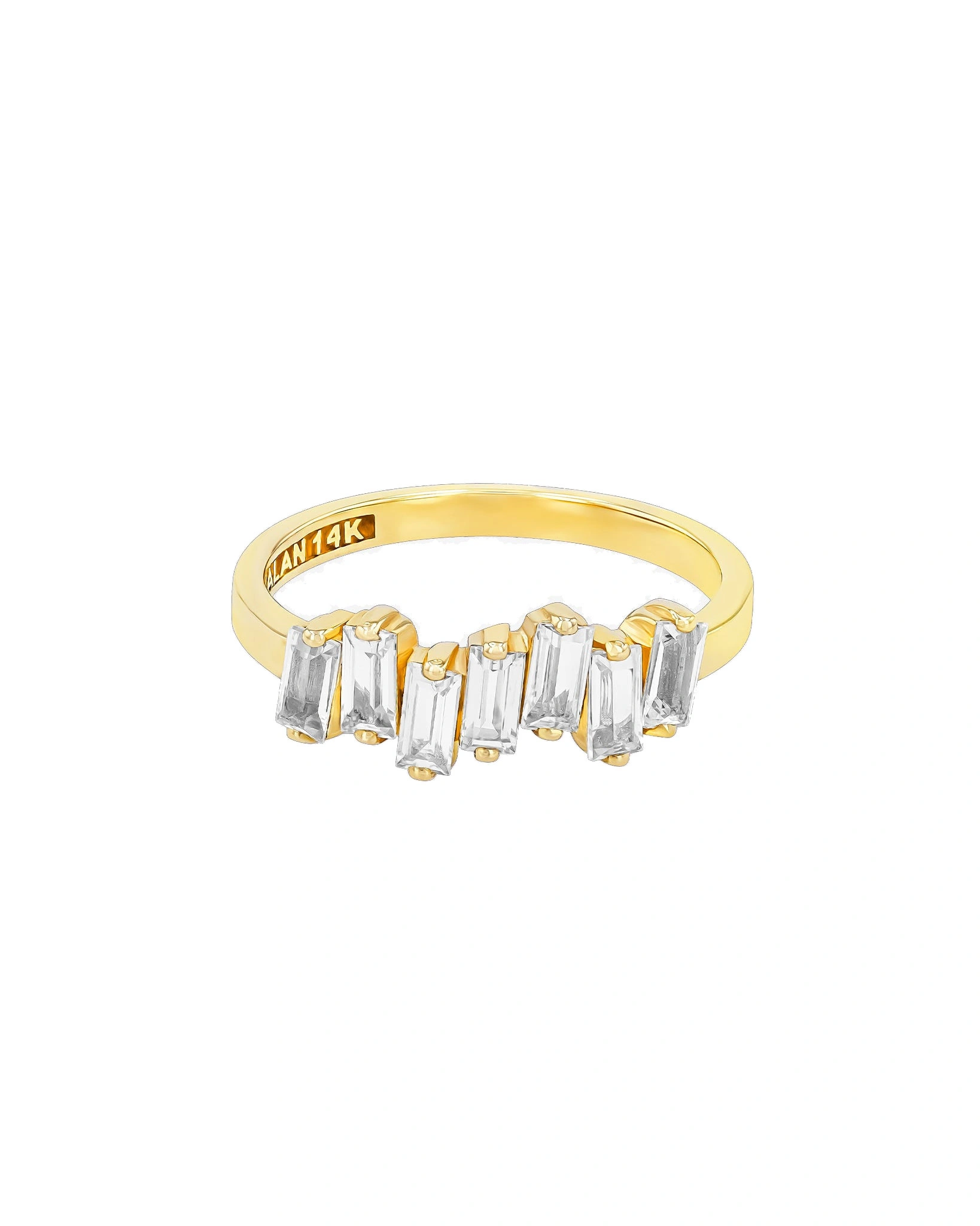 Suzanne Kalan Amalfi Half Band in 14K Yellow Gold, White Topaz Suzanne Kalan Amalfi Half Band in 14K Yellow Gold, White Topaz | Fine Rings | Coveti