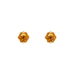 Suzanne Kalan Amalfi Hexagon Studs in 14K Yellow Gold, Citrine | Fine Earrings | Coveti