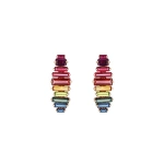 Suzanne Kalan Amalfi Horizontal Drop Earrings in 14K Rose Gold, Rainbow | Fine Earrings | Coveti