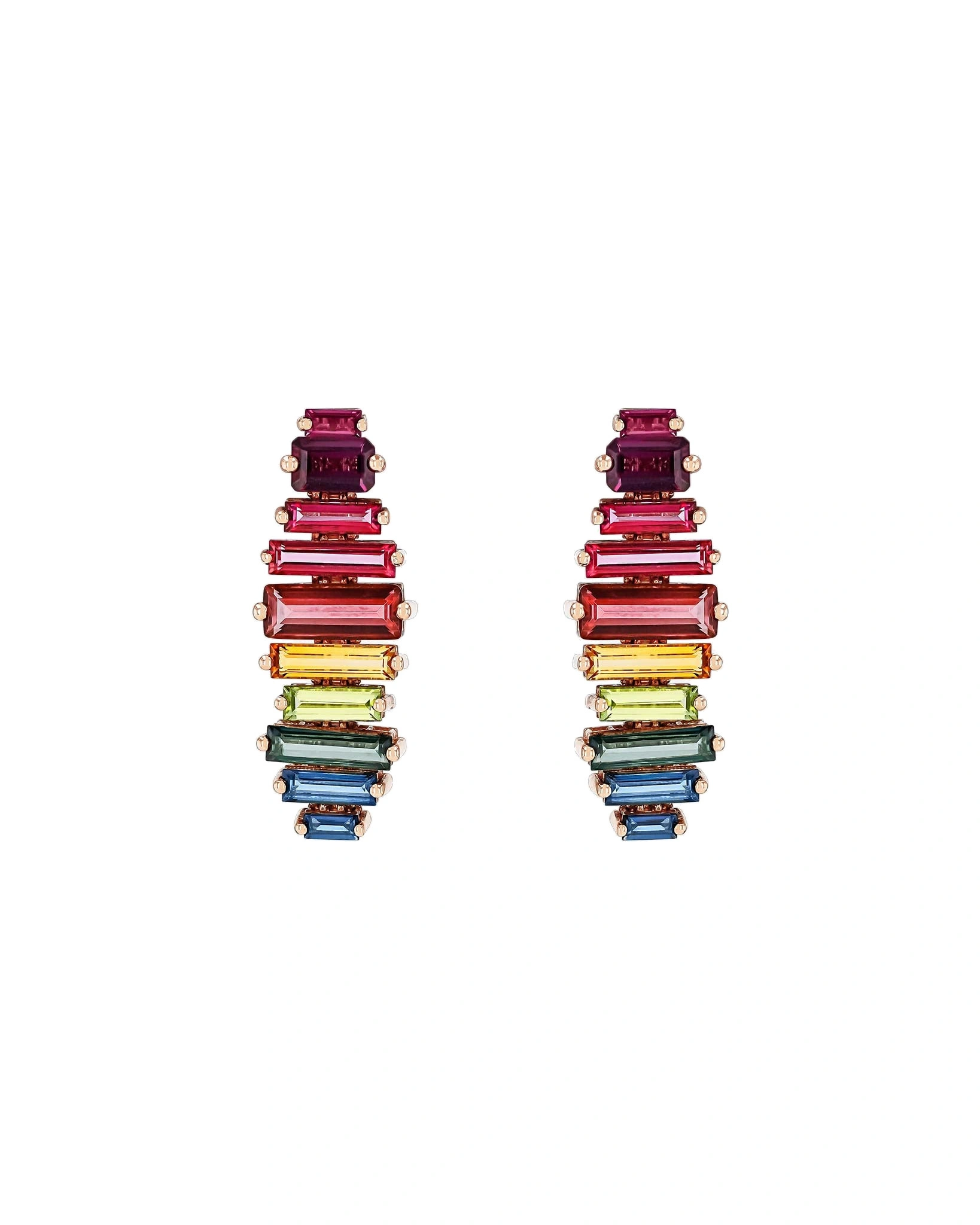 Suzanne Kalan Amalfi Horizontal Drop Earrings in 14K Rose Gold, Rainbow Suzanne Kalan Amalfi Horizontal Drop Earrings in 14K Rose Gold, Rainbow | Fine Earrings | Coveti