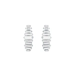 Suzanne Kalan Amalfi Horizontal Drop Earrings in 14K White Gold, White Topaz | Fine Earrings | Coveti