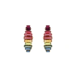 Suzanne Kalan Amalfi Horizontal Drop Earrings in 14K Yellow Gold, Rainbow | Fine Earrings | Coveti