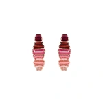 Suzanne Kalan Amalfi Horizontal Red Ombre Drop Earrings in 14K Rose Gold | Fine Earrings | Coveti