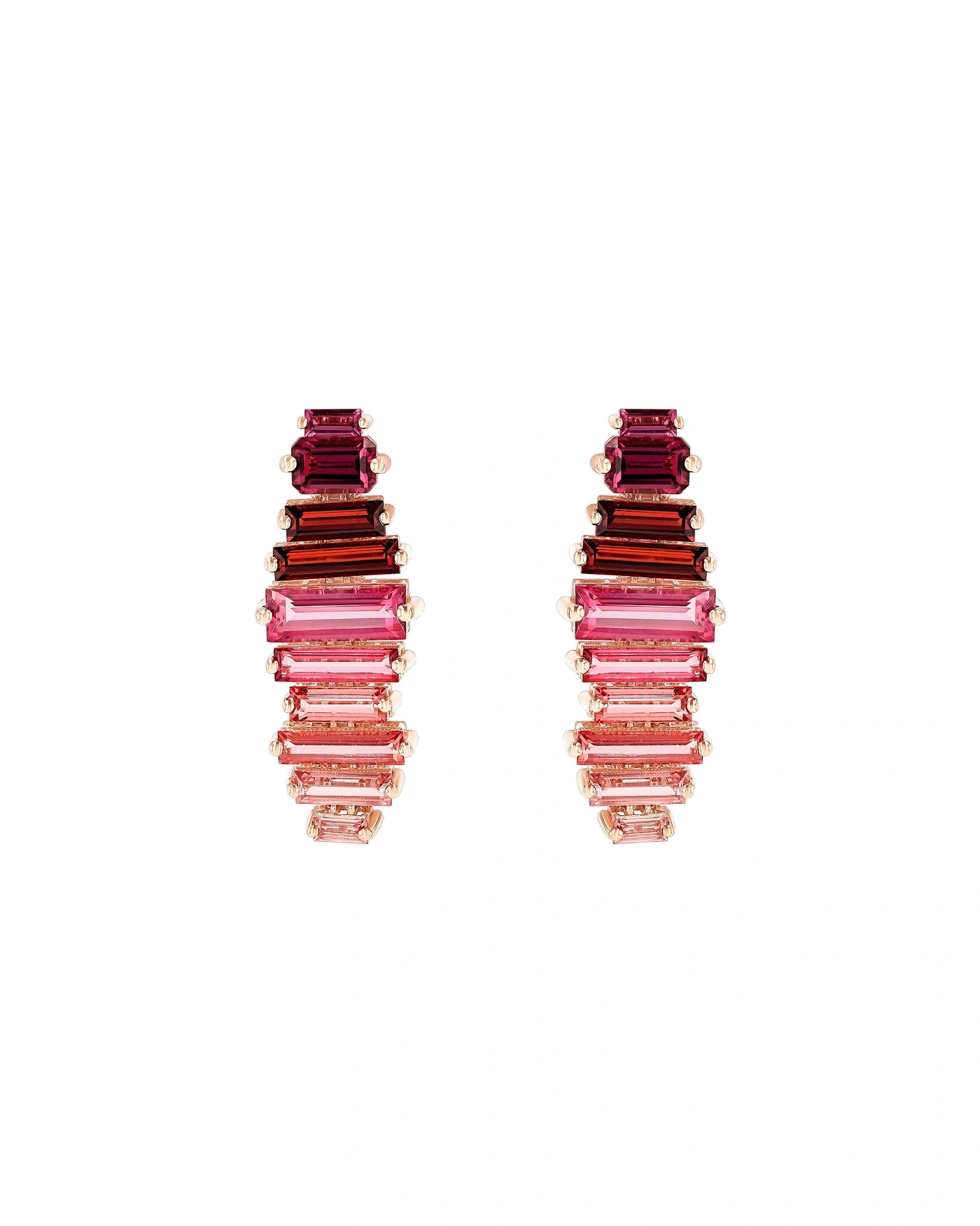 Suzanne Kalan Amalfi Horizontal Red Ombre Drop Earrings in 14K Rose Gold Suzanne Kalan Amalfi Horizontal Red Ombre Drop Earrings in 14K Rose Gold | Fine Earrings | Coveti