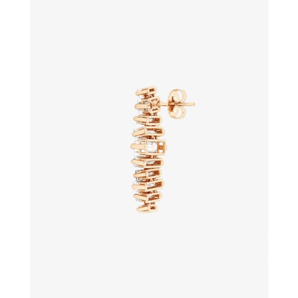 Suzanne Kalan Amalfi Horizontal White Topaz Drop Earrings in 14K Yellow Gold | Fine Earrings | Coveti