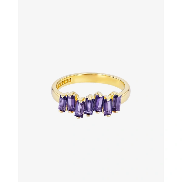 Suzanne Kalan Amalfi Iolite Half Band in 14K Rose Gold | Fine Rings | Coveti